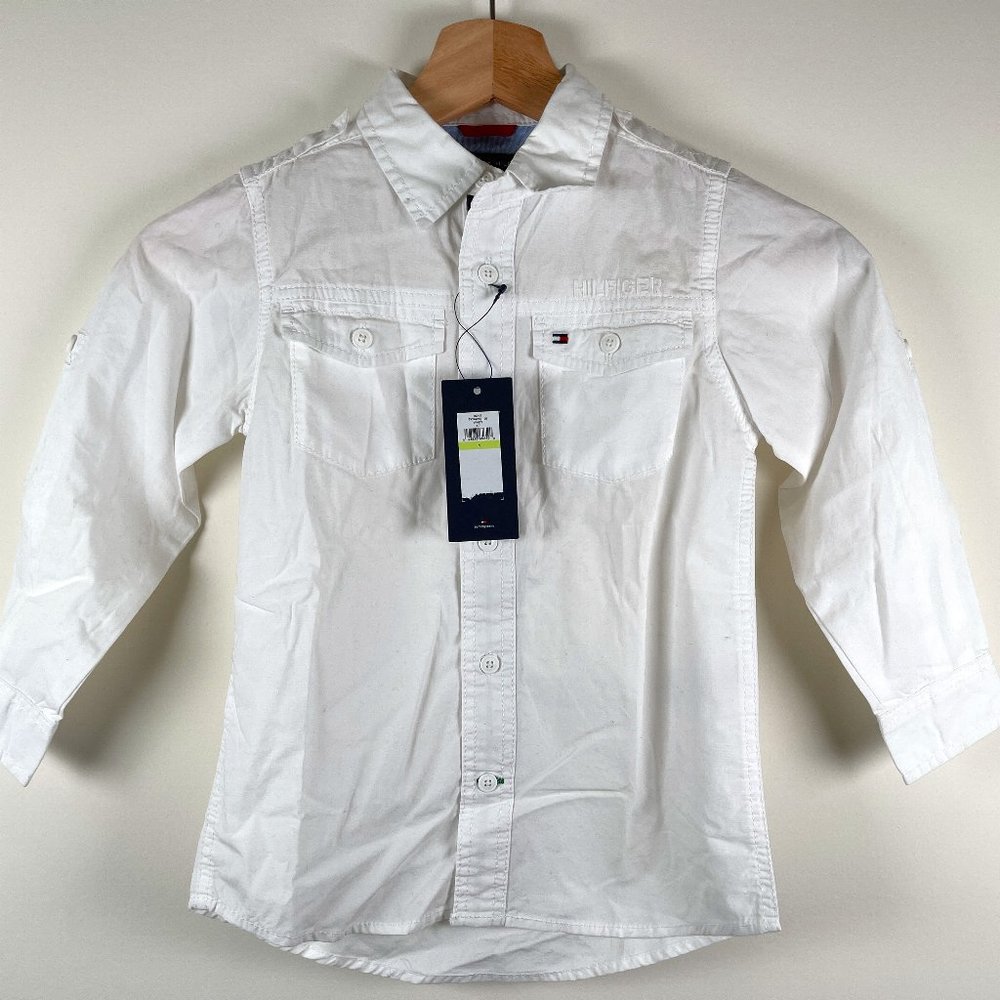 Tommy Hilfiger Button-Down Shirt sz 4 White NWT